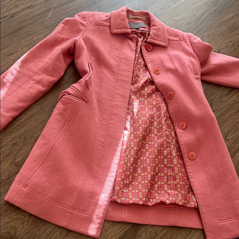 Ann Taylor Coral Pink Wool-Blend Coat